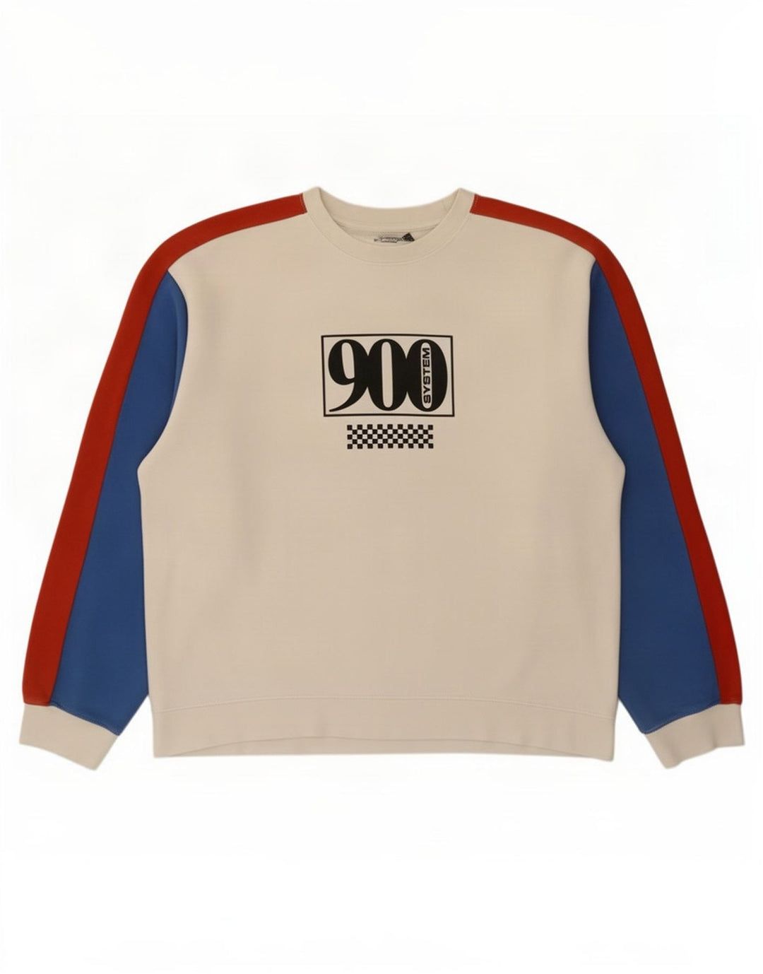 Topman Felpa grafica da uomo Maglione grande bianco a blocchi di colore