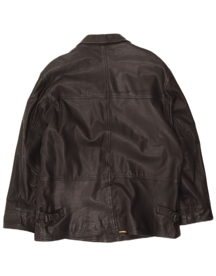 Giacca in pelle vintage da uomo UK 38 in pelle nera media