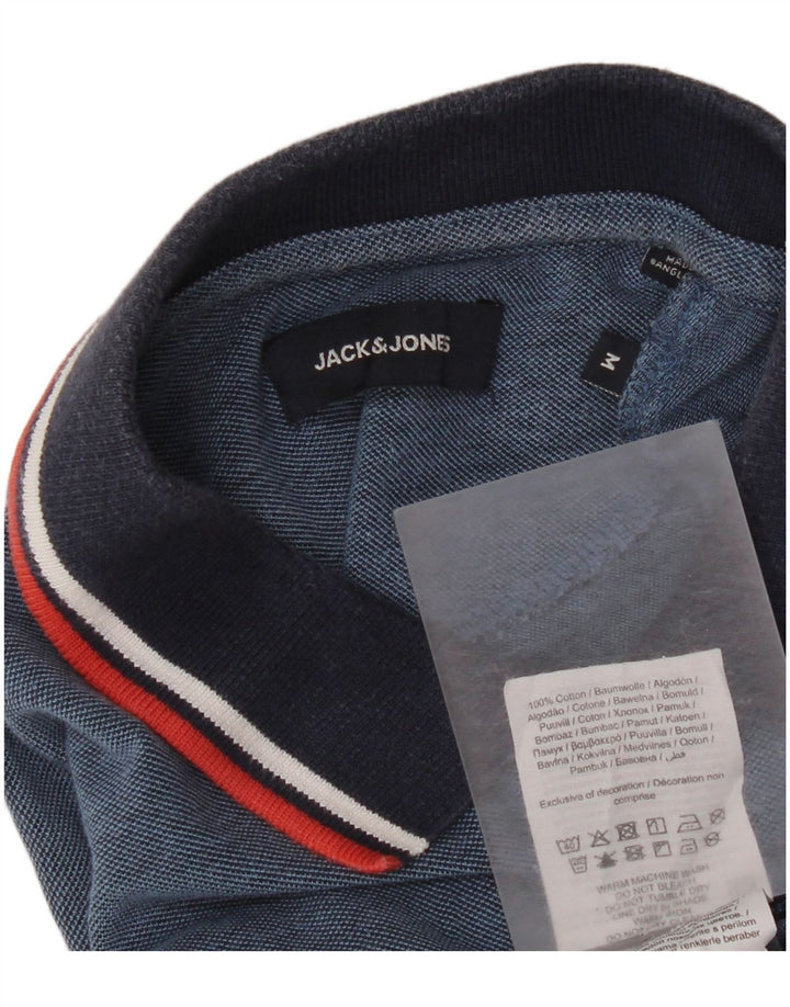 Polo da uomo Jack & Jones in cotone color block blu medio