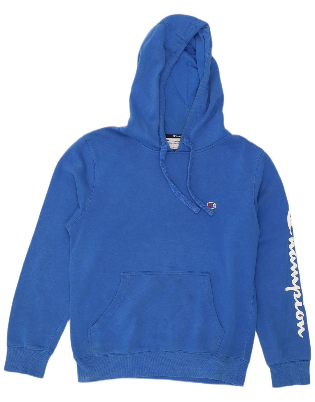 Maglione con cappuccio grafico da uomo Champion piccolo in cotone blu