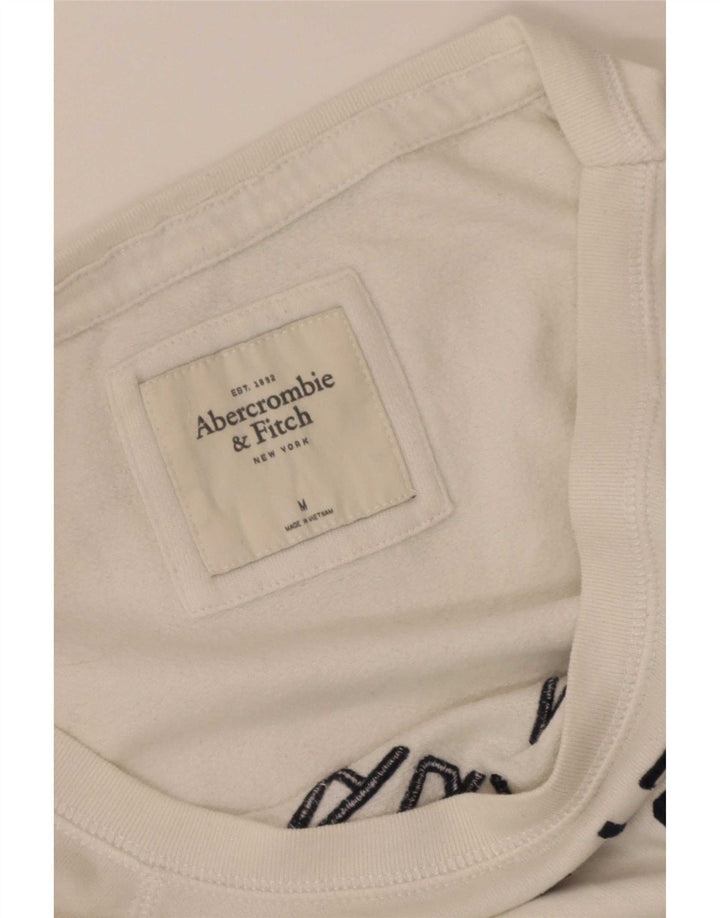 Felpa grafica da donna Abercrombie & Fitch UK 14 colore bianco medio