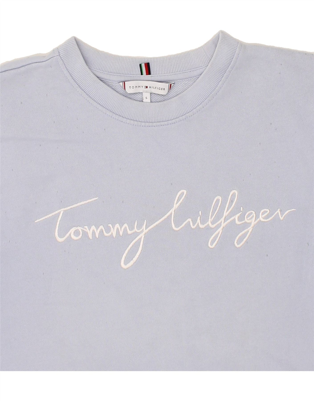 TOMMY HILFIGER Womens Oversized Sweatshirt Jumper UK 10 Small Purple Vintage Tommy Hilfiger and Second-Hand Tommy Hilfiger from Messina Hembry 