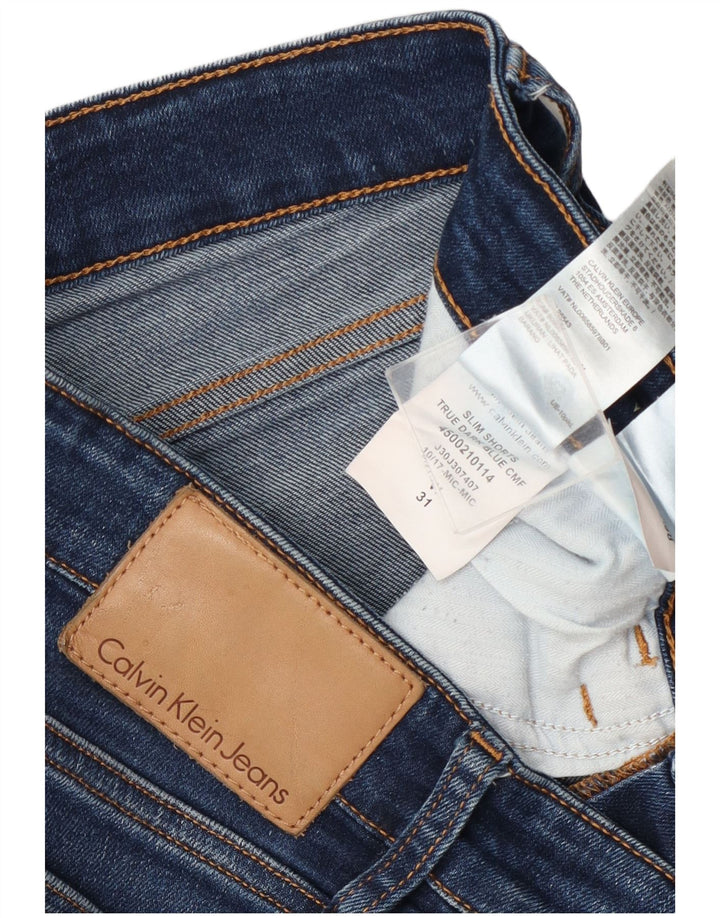 Pantaloncini di jeans da uomo Calvin Klein W31 cotone blu medio