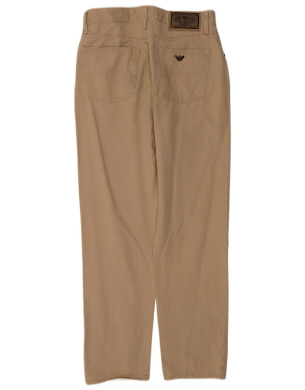 Pantaloni casual dritti da uomo Armani W34 L32 in cotone beige