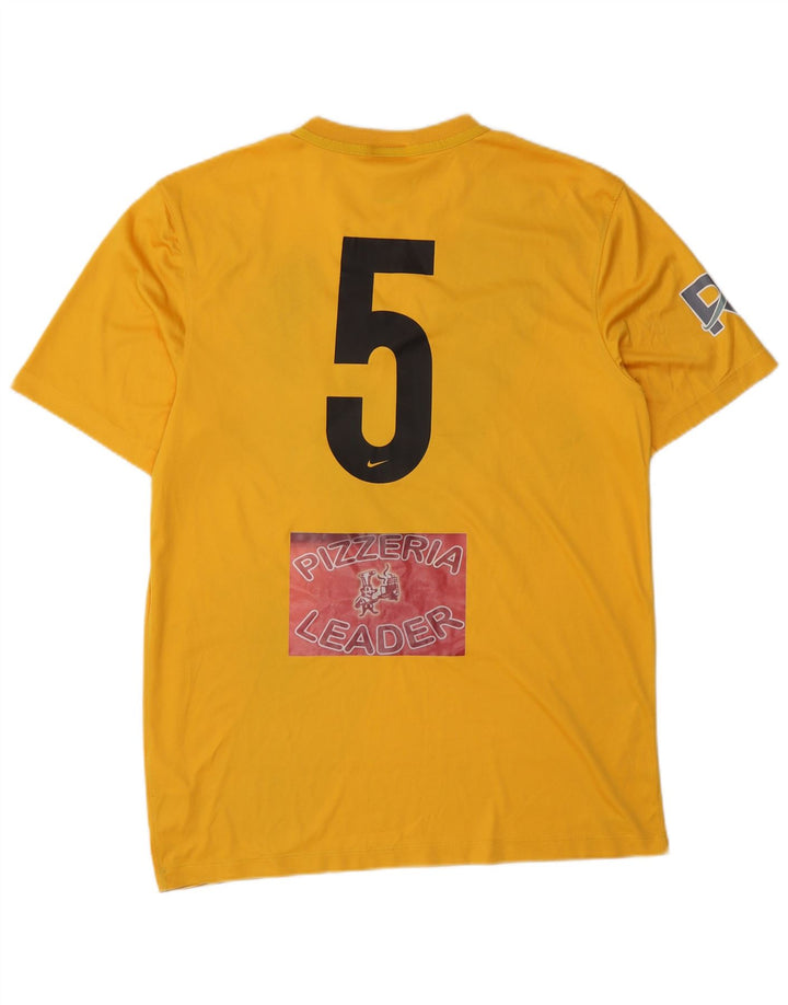 T-shirt grafica Nike Dri Fit da uomo, top in poliestere color block giallo medio