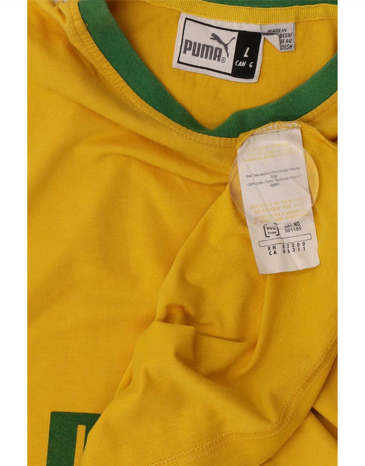 Canotta grafica da uomo Puma Large in cotone color block giallo
