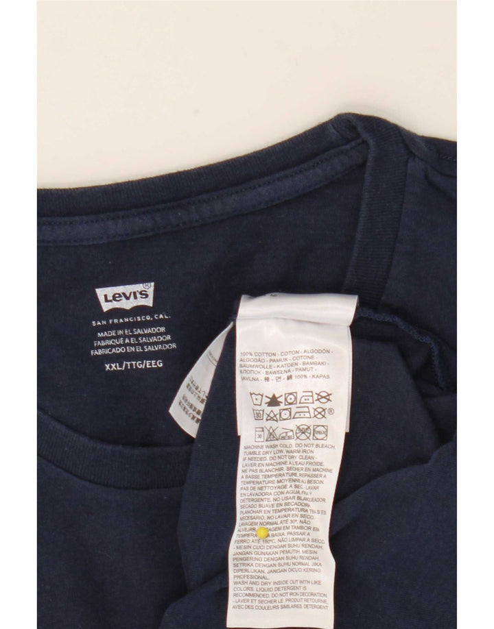 T-shirt grafica da uomo Levi's Top 2XL in cotone blu navy