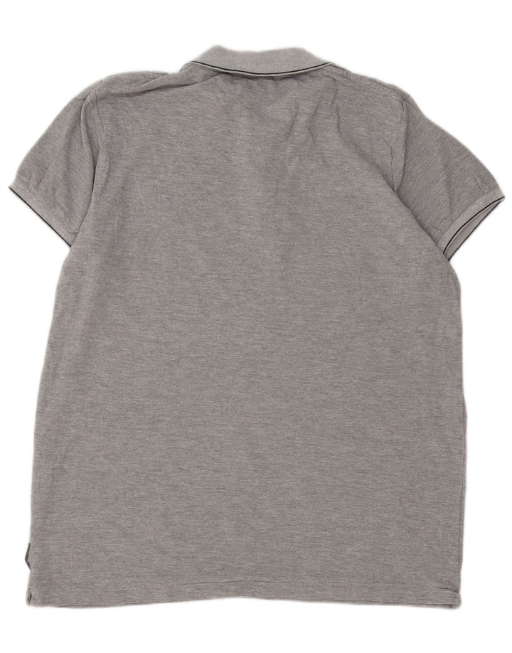 Polo da uomo French Connection XL in cotone chiazzato grigio