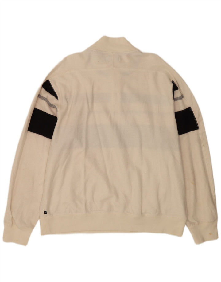 Chaps Uomo Felpa con Collo a Bottoni Maglione 2XL Cotone Colorblock Bianco