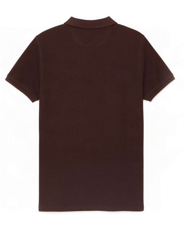 Polo da uomo dal taglio casual Massimo Dutti, in cotone a quadri marroni grandi