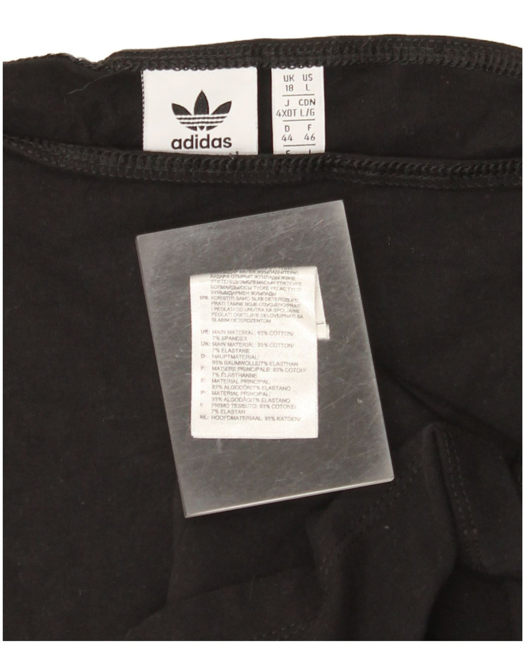 Abito ADIDAS da donna con spalle scoperte UK 18 XL cotone nero