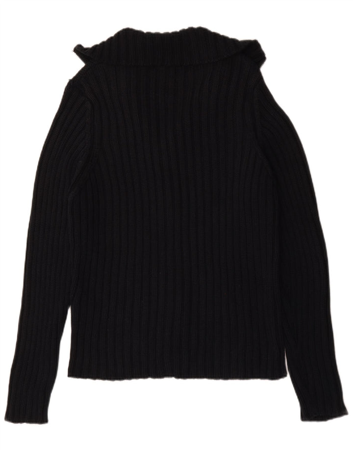 Maglione cardigan da uomo Zara grande in cotone blu navy