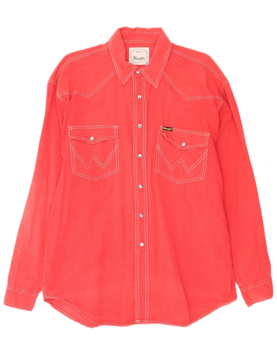 Camicia di jeans da uomo Wrangler XL in cotone rosso