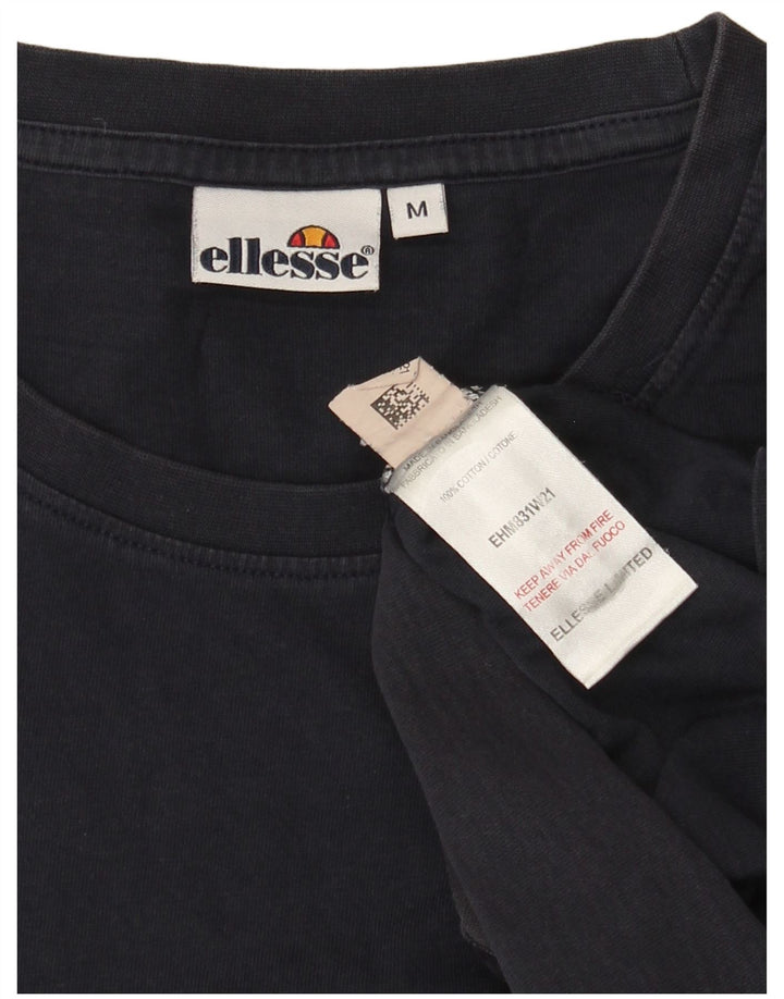 T-shirt da uomo Ellesse Top in cotone a righe blu navy medio