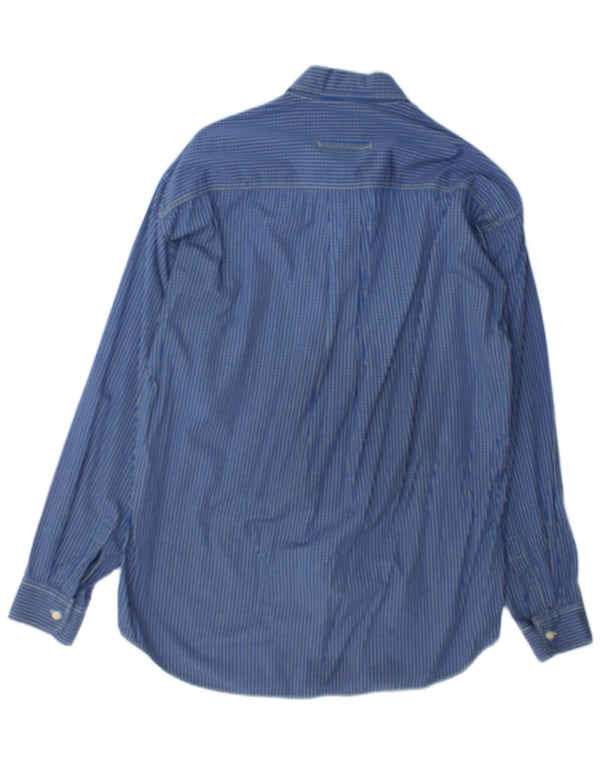Camicia Trussardi Jeans Uomo in Flanella Check Blu Medio