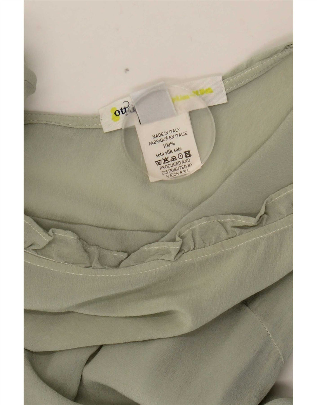 Camicetta da donna con maniche a 3/4 Ottod'Ame UK 10 piccola seta verde