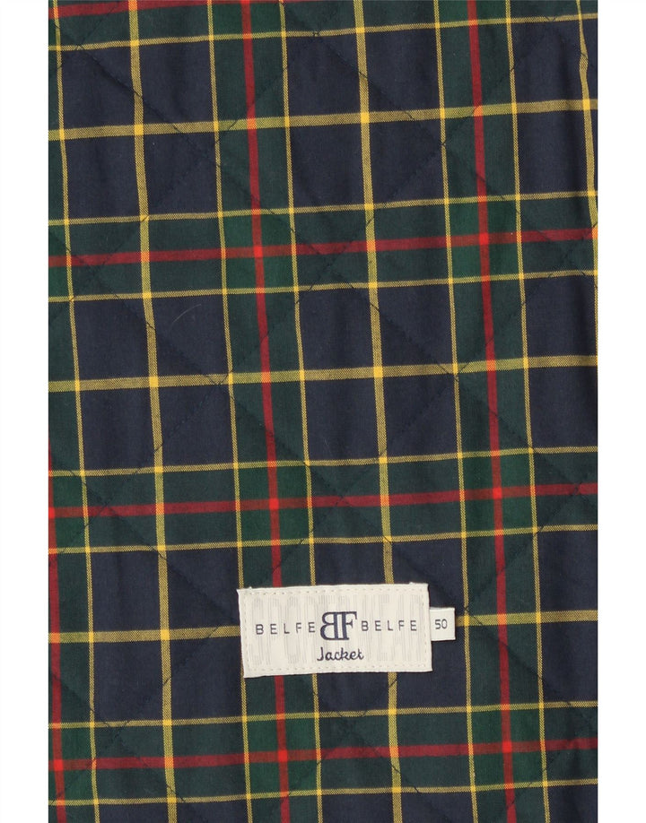 Belfe & Belfe Gilet trapuntato da uomo IT 50 Large Navy Check