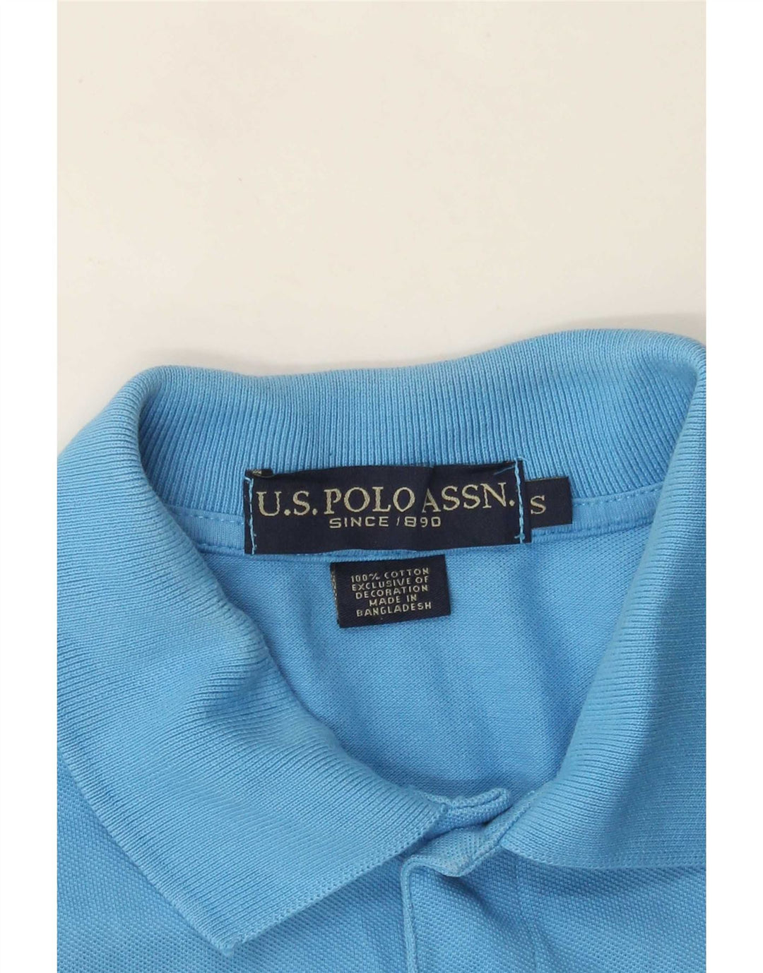 Polo Assn. Camicia da uomo piccola in cotone blu