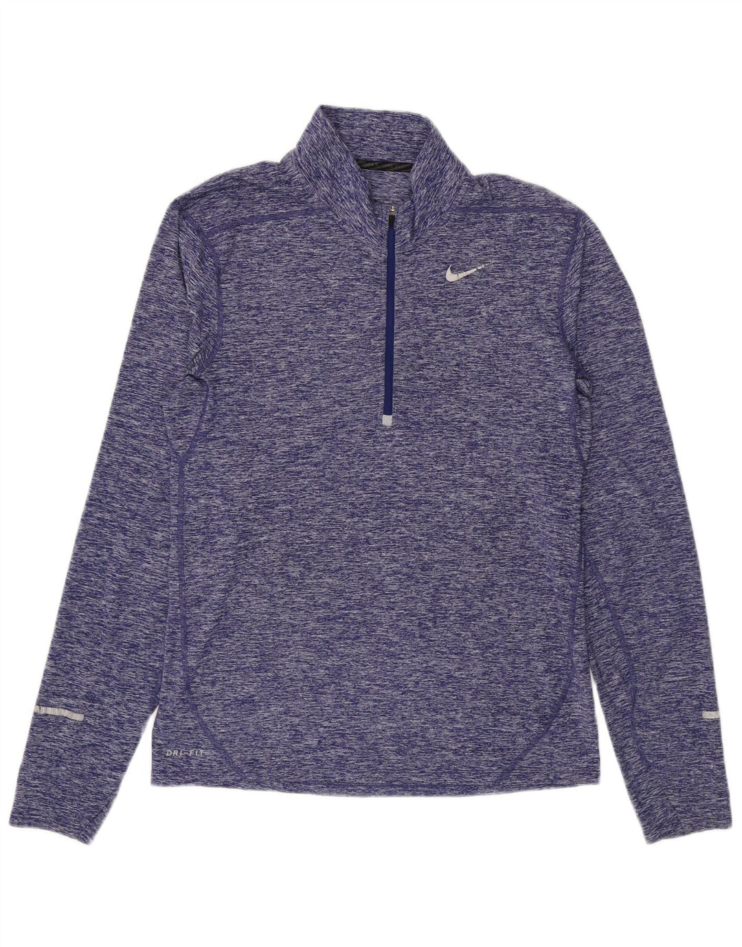Tuta da ginnastica Nike Dri Fit da uomo con collo e zip, piccola, viola screziata