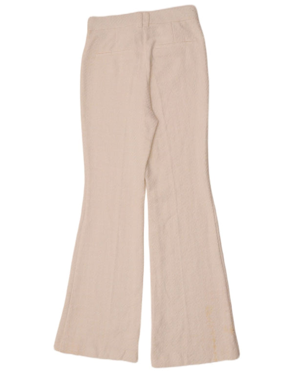 Pantaloni casual svasati da donna Zara piccoli W26 L32 cotone bianco