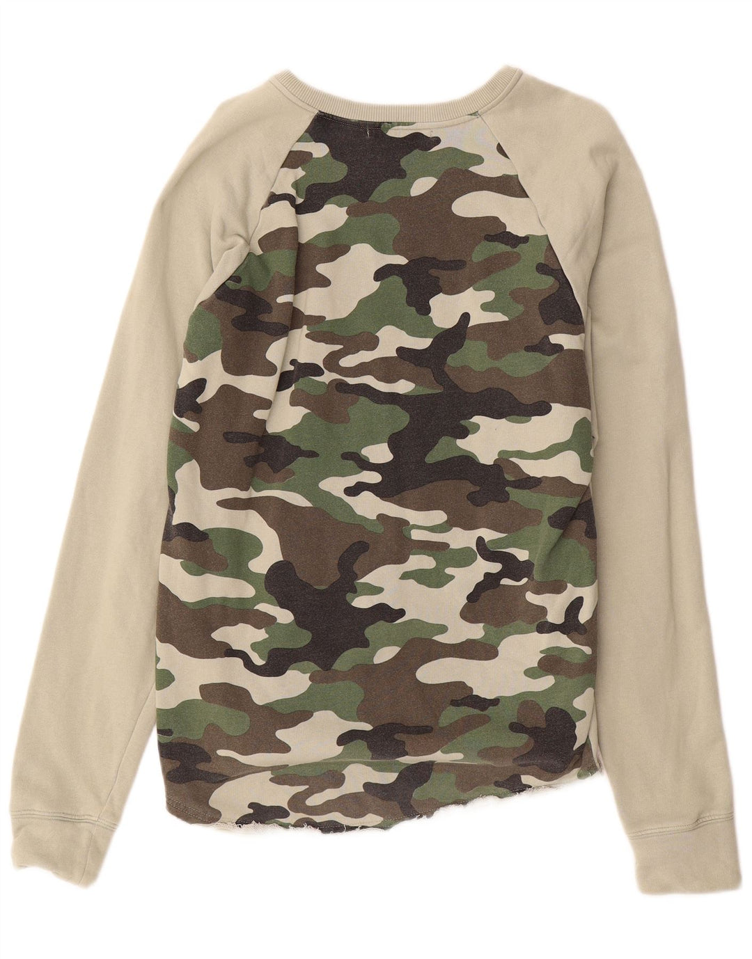 Felpa grafica da uomo Replay, maglione medio, cotone mimetico kaki