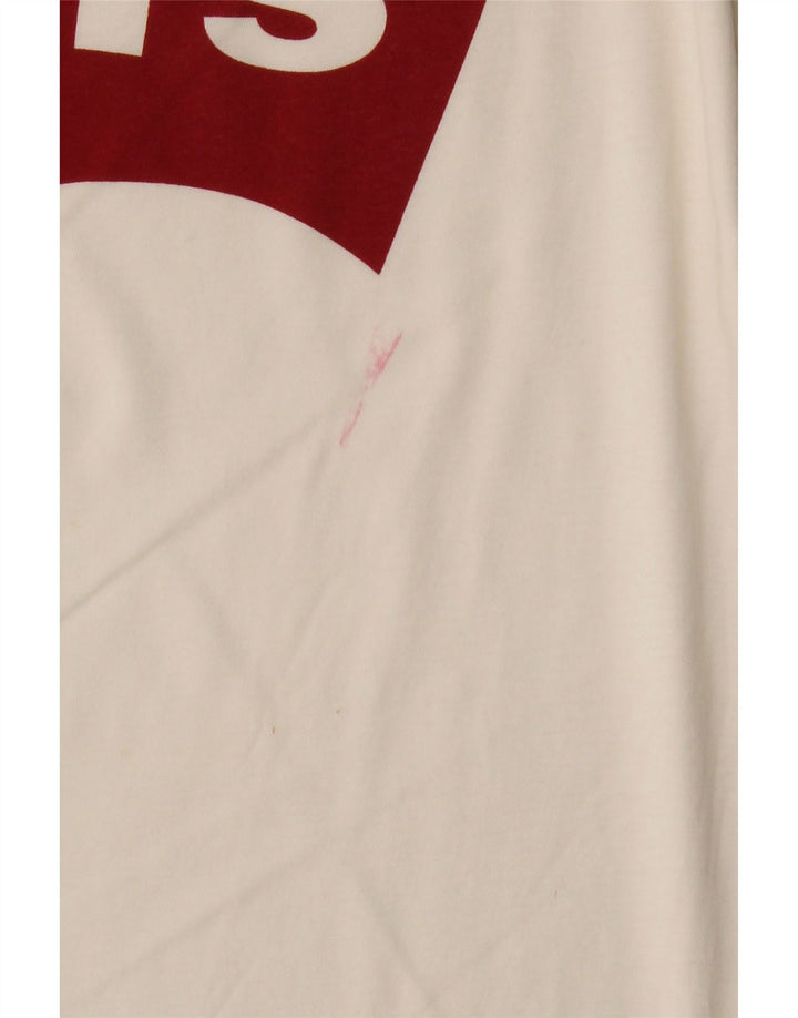 T-shirt grafica da donna LEVI'S Top UK 12 medio bianco sporco