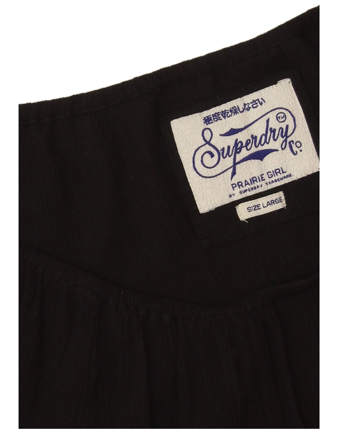 Camicetta da donna con maniche a 3/4 Superdry UK 16 Large in viscosa nera