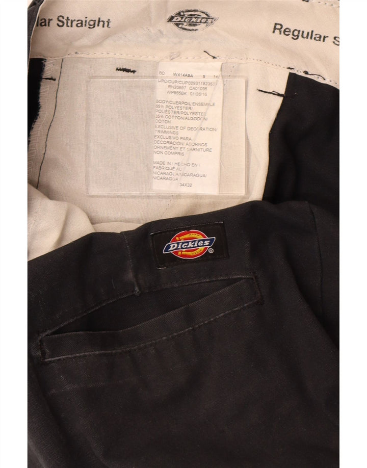 Pantaloni cargo dritti da uomo Dickies vestibilità regolare W34 L32 poliestere nero