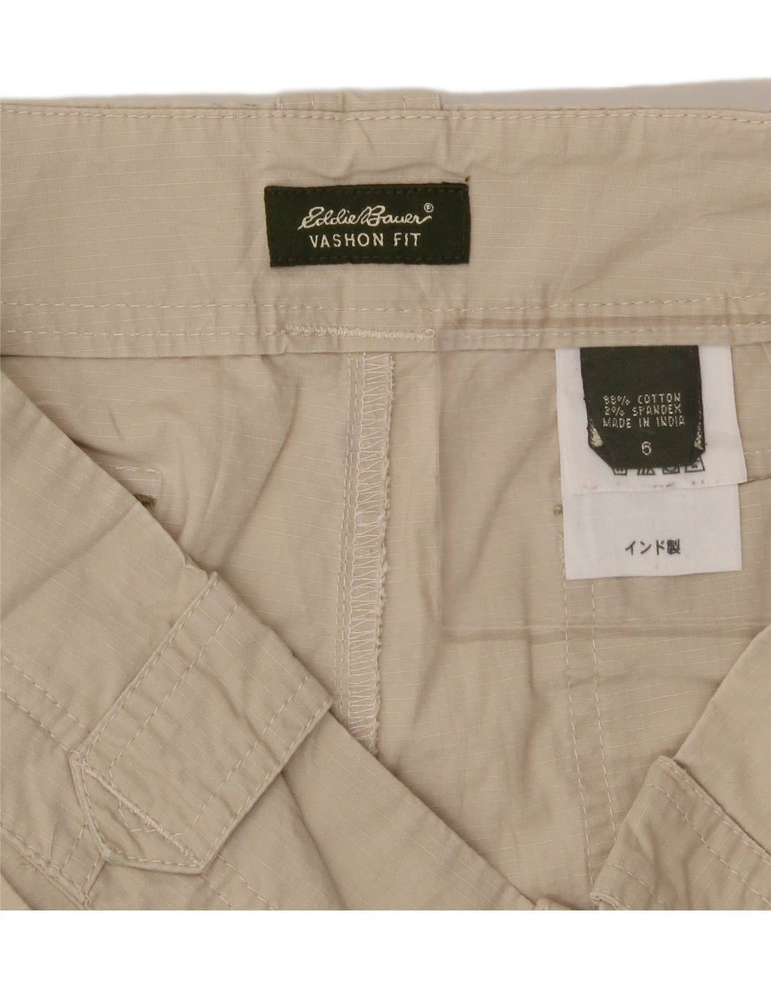 EDDIE BAUER Womens Vashon Fit Cropped Trousers US 6 Medium W32 L24 Beige Vintage Eddie Bauer and Second-Hand Eddie Bauer from Messina Hembry 