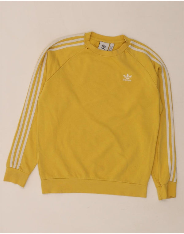 Felpa Adidas da uomo vestibilità ampia maglione XS cotone giallo