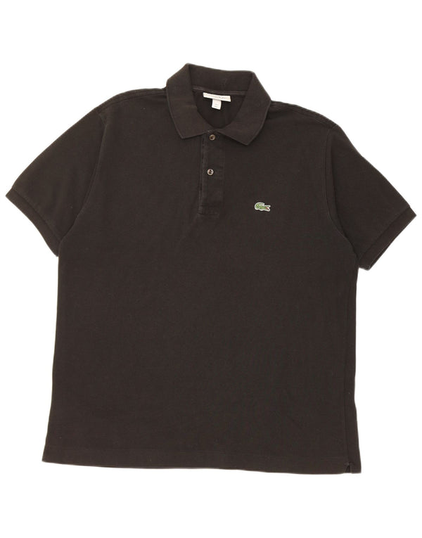 Polo da uomo Lacoste vestibilità classica taglia 5 grande in cotone nero