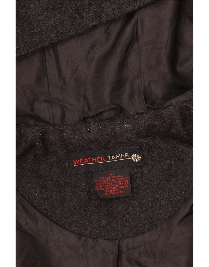 Montgomery con cappuccio da donna VINTAGE UK 16 grande lana grigia