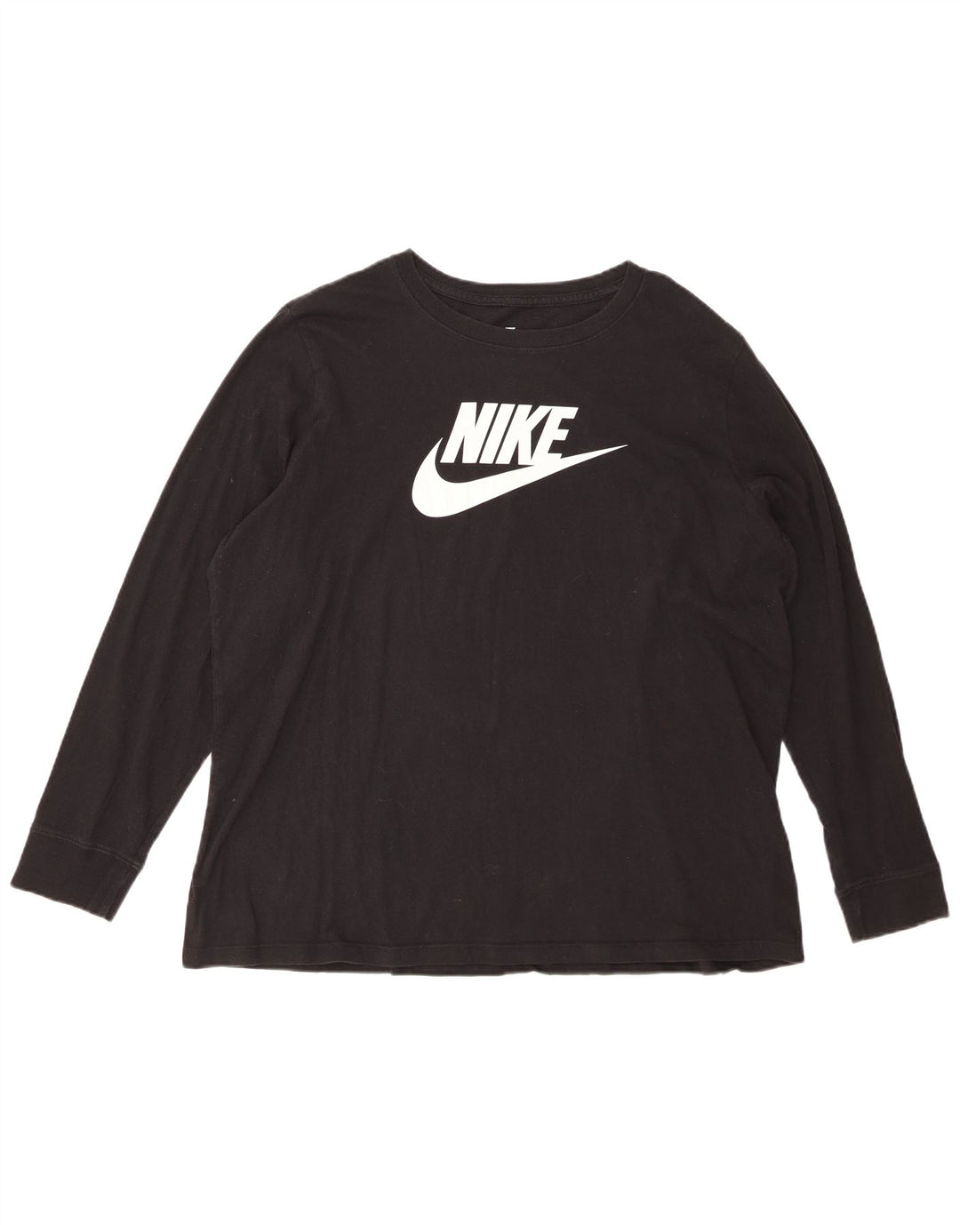 Top grafico da donna Nike manica lunga UK 20 2XL cotone nero