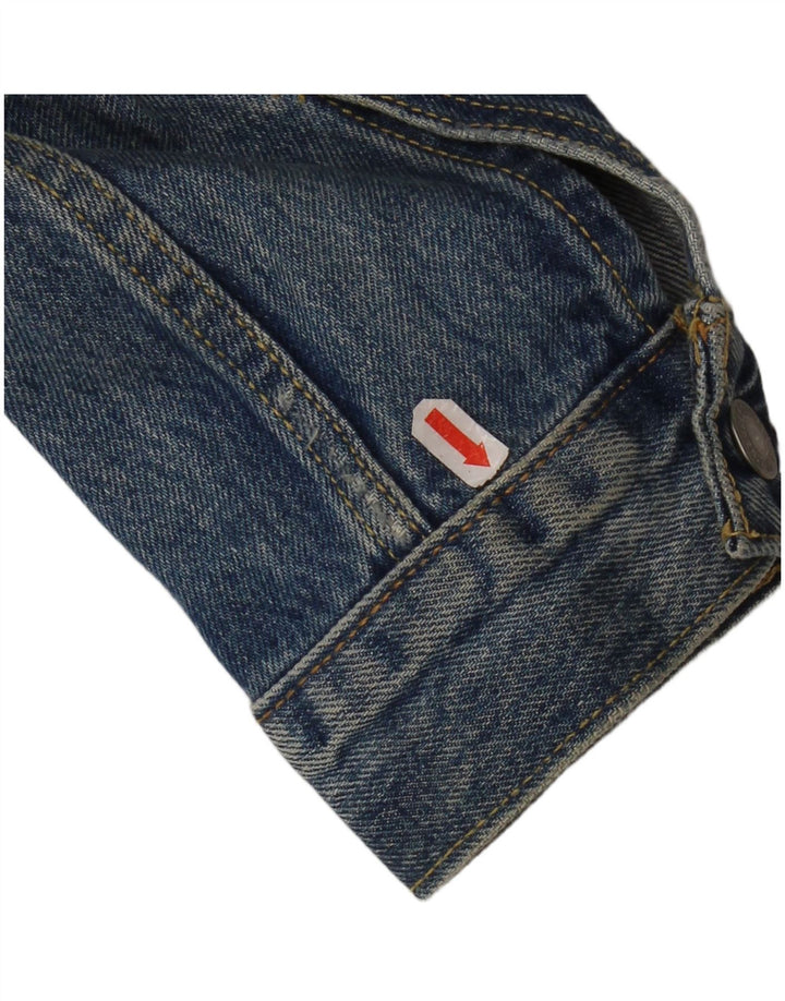 Giacca in denim invecchiato da uomo Levi's UK 36 piccolo cotone blu
