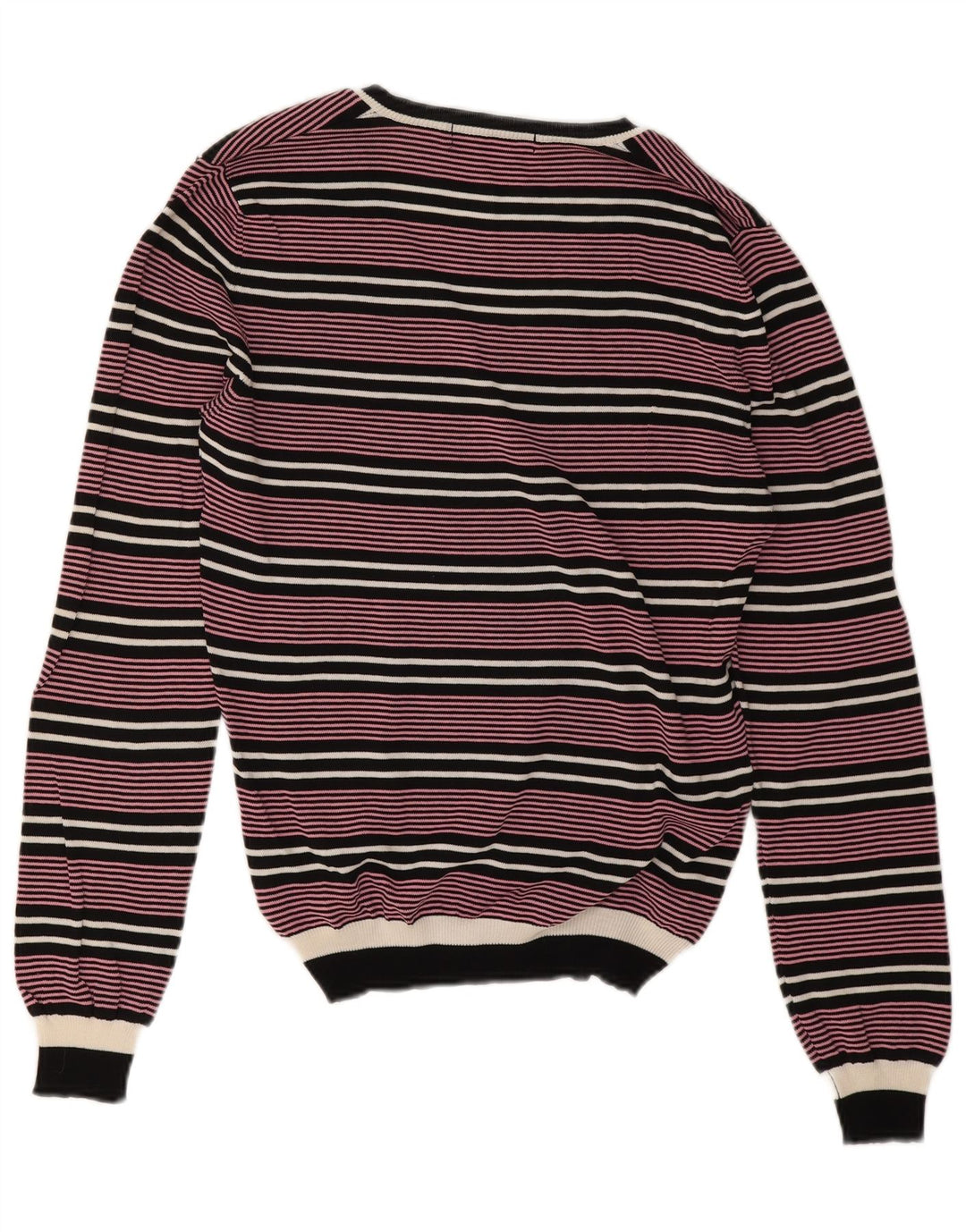 Maglione da uomo con scollo a V Iceberg piccolo in cotone a righe rosa
