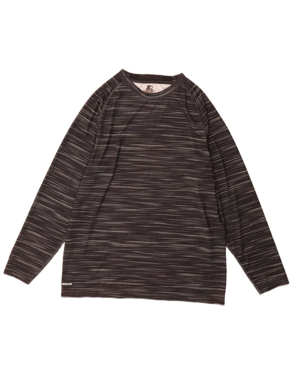 Maglia da uomo Starter a maniche lunghe UK 46/48 XL Poliestere gessato nero