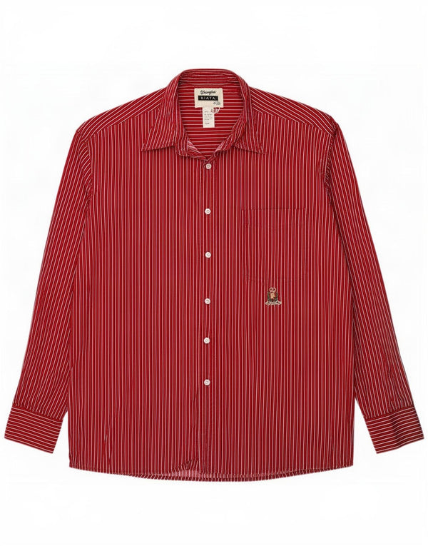 Camicia Riata da uomo Wrangler taglia 17 1/2 XL cotone a righe rosse