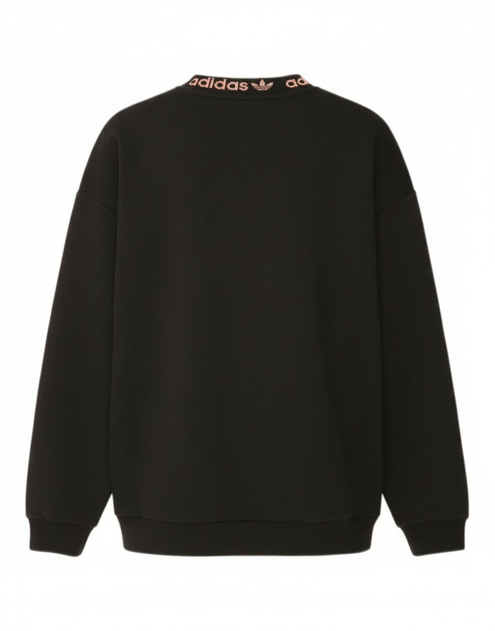 Felpa oversize con grafica da donna Adidas UK 4 piccola in cotone nero