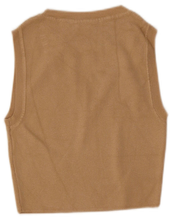 Canotta corta da donna Zara UK 8 piccola in viscosa marrone