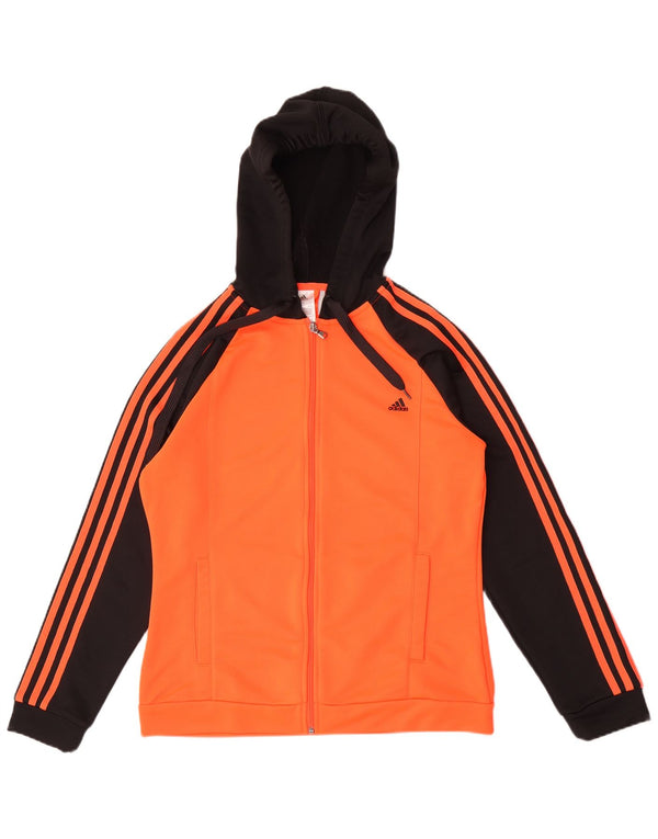 Felpa con cappuccio e zip Adidas Climalite da donna UK 16/18 Large Arancione