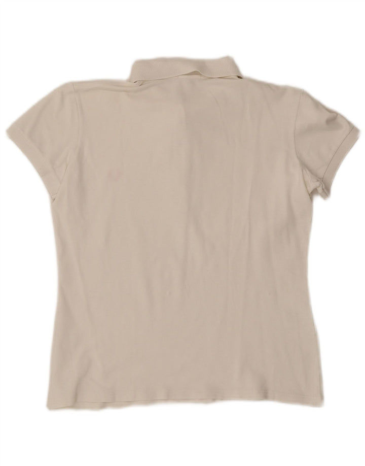 Polo da donna Fred Perry UK 14 grande cotone bianco