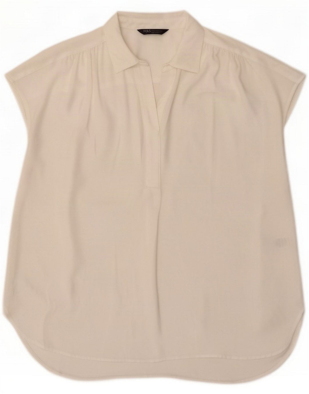 Marks & Spencer camicetta da donna Top UK 14 grande bianco poliestere