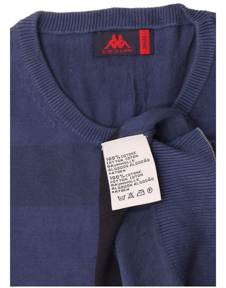 Maglione Kappa da uomo girocollo in cotone a righe piccole blu