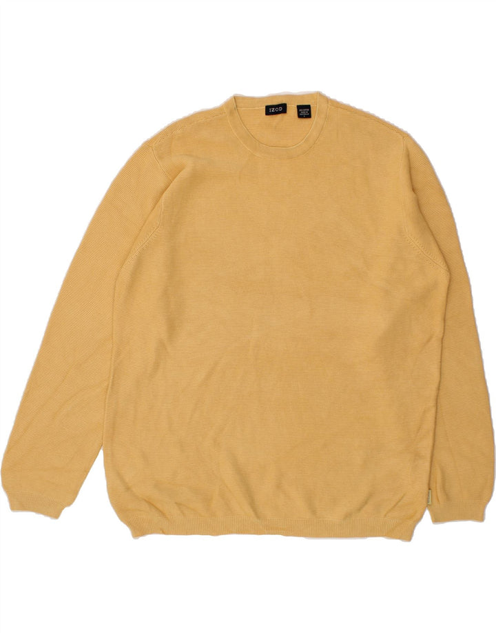 IZOD Mens Crew Neck Jumper Sweater Large Yellow Cotton Vintage Izod and Second-Hand Izod from Messina Hembry 