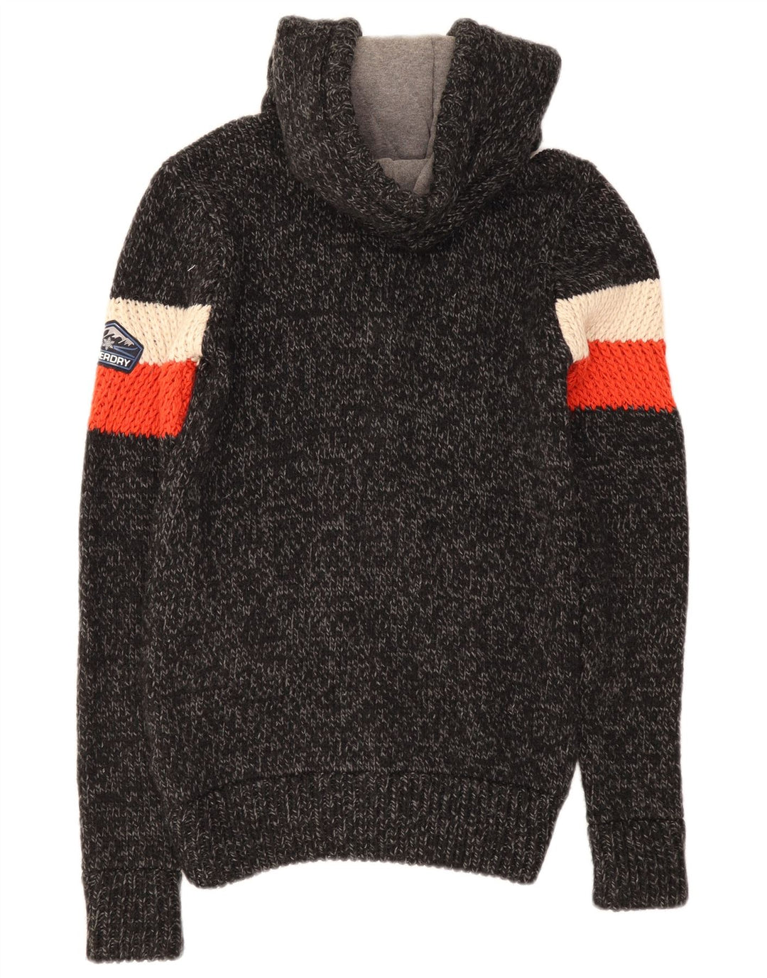 Maglione cardigan con cappuccio da uomo Superdry Acrilico color block nero medio