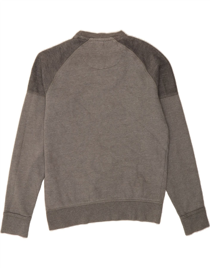 JACK & JONES Mens Sweatshirt Jumper Medium Grey Colourblock Polyester Vintage Jack & Jones and Second-Hand Jack & Jones from Messina Hembry 