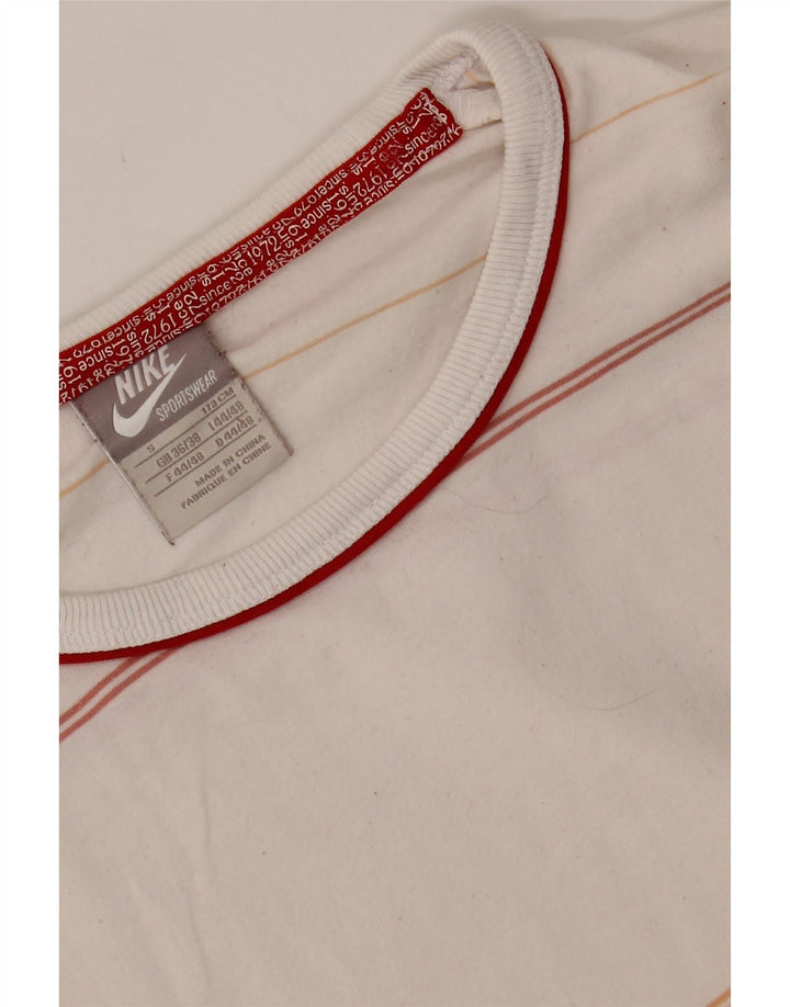 NIKE Mens Top Long Sleeve UK 36/38 Small White Striped Cotton Vintage Nike and Second-Hand Nike from Messina Hembry 