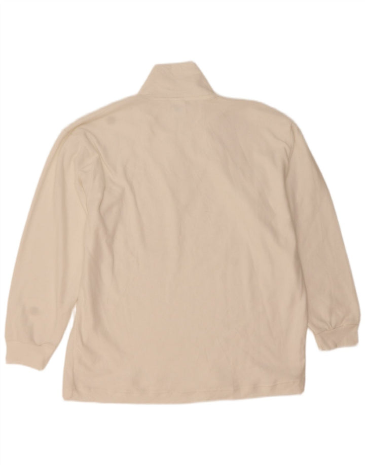 Felpa Campagnolo da uomo con zip e collo, maglione XL, poliestere bianco