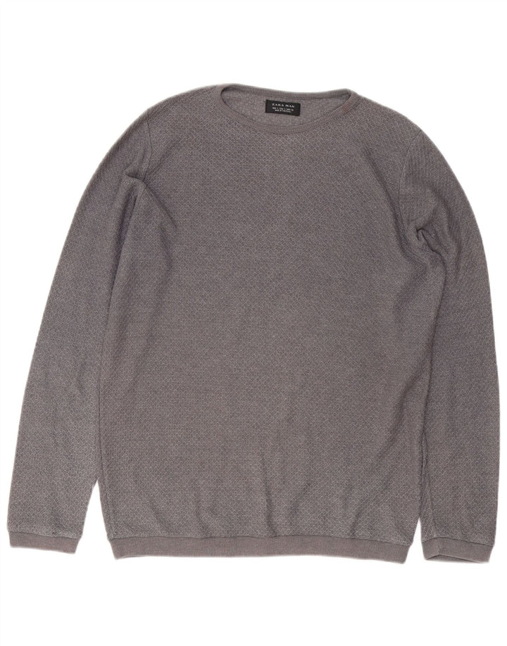 Maglione Zara da uomo con scollo a barca piccolo grigio