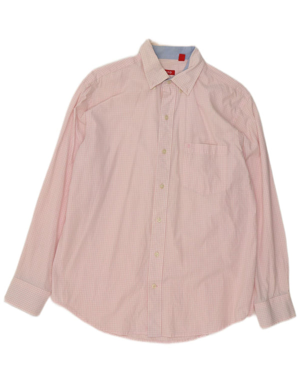 Camicia da uomo Izod in cotone a quadretti rosa medio
